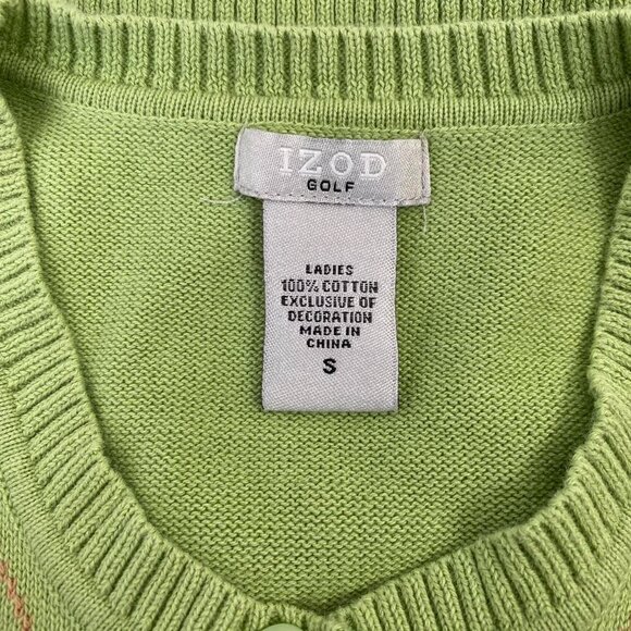 Lime Green Argyle Button Up Cardigan - Picture 5 of 5